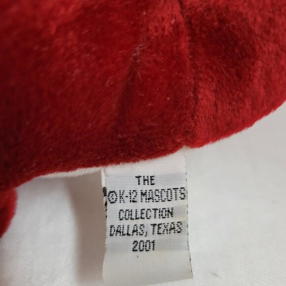 Plush Dragon Red White K-12 Mascots 2001 stuffed animal toy dinosaur - Picture 10 of 10